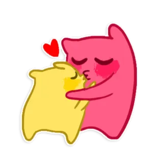 😘 любовь, поцелуй, объятие, милый, мультфильм, сердце, нежность, романтика telegram sticker