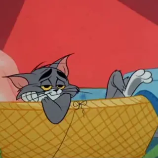 🥰 Tom Cat Tom and Jerry desenho animado, gato, exausto, cansado telegram sticker