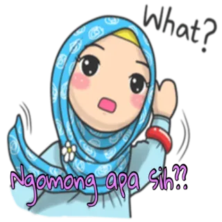 🙄 what?
Ngomong apa sih?? dessin animé, hijab, indonésie, autocollant, mignon, animé telegram sticker