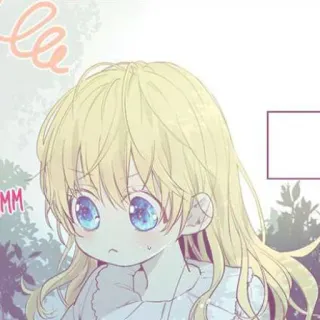 🍼 garota anime, fofa, cabelo loiro, olhos grandes, desenho animado telegram sticker