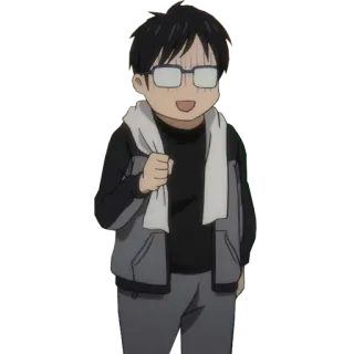 😓 Yuuri Katsuki Yuri on Ice Аниме, Мультфильм, Персонаж, Фигурное катание, Yuri on Ice whatsapp sticker