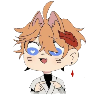 😣 Anime, Oreilles de chat, Mignon, Dessin animé whatsapp sticker