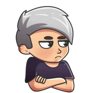 😠 Мультфильм, Аватар, Мальчик, Аниме, Стикер, Цифровое искусство telegram sticker