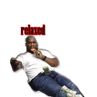 👏 relaxed ontspannen, geld, man, zittend, vrije tijd telegram sticker