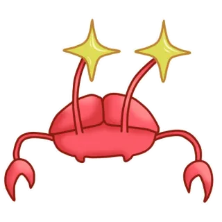 👀 crab, cartoon, animal, sea creature, cute, sparkle telegram sticker