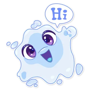 👋 Hi lindo, hola, blob, amigable, dibujo animado, saludo, animado telegram sticker