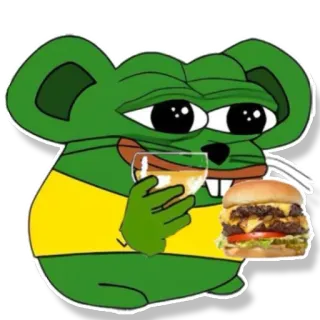 🍻 pepe, frosch, meme, burger, wein, cartoon telegram sticker