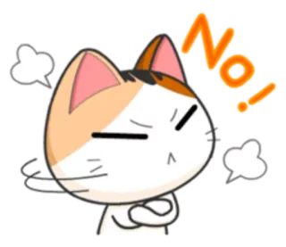 ❌ No! 고양이, 화난, 아니오, 만화, 반대 telegram sticker
