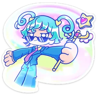 😎 Dibujos animados, Anime, Magia, Varita, Gafas, Chica mágica telegram sticker
