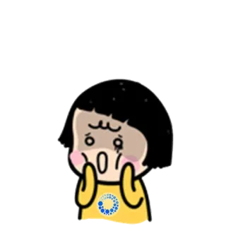 😮 漫画, 女の子, 怖い, ショック, 衝撃, 怯える telegram sticker