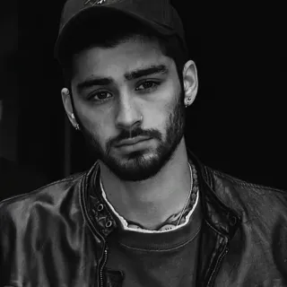 ☁️ Zayn Malik 泽恩·马利克, 歌手, 肖像, 黑白, 名人 telegram sticker