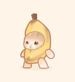 🐱 chat, banane, mignon, animal, fruit, drôle telegram sticker