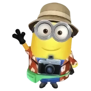 📷 Minion cartoon, travel, tourist, minion, camera telegram sticker
