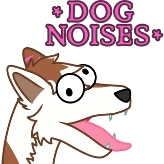 🐶 DOG NOISES anjing, hewan, teks, kebisingan, lucu, kartun telegram sticker