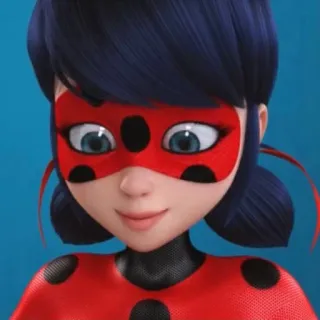 🐞 Ladybug Miraculous: Tales of Ladybug & Cat Noir Cartoon, Superheld, Maske, Marienkäfer, Rot telegram sticker