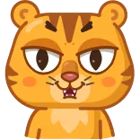 😀 老虎, 动物, 表情符号, 卡通, 搞笑, 可爱, 贴纸, 脸 telegram sticker