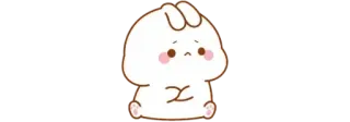 🍼 Desenho animado, Fofo, Coelho, Kawaii, Triste telegram sticker