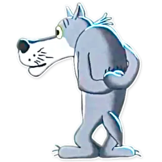 😒 Wolf, Cartoon, Tier, Sticker telegram sticker