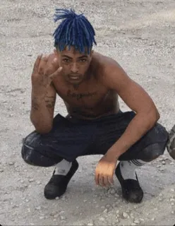 🖤 XXXTentacion rapper, music, xxxtentacion, celebrity, blue hair telegram sticker