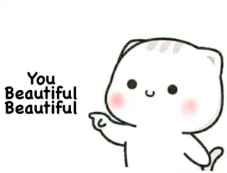 💘 You Beautiful Beautiful gato, fofo, bonito/a, elogio, positivo, desenho animado telegram sticker