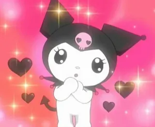😜 Kuromi kuromi, anime, desenho animado, fofo, kawaii, corações, diabo whatsapp sticker