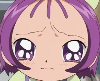 🥺 аниме, плачет, грустно, слезы, девушка, фиолетовые волосы, расстроен telegram sticker