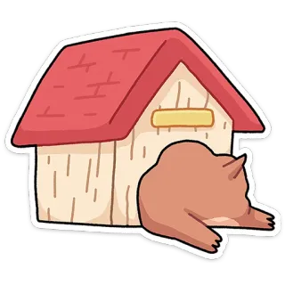 🙆 chien, niche, animal, animal de compagnie, dormir, dessin animé telegram sticker