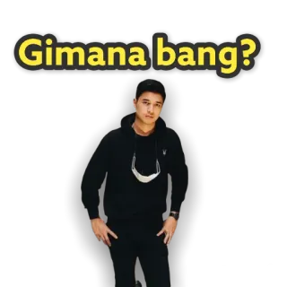 😜 Gimana bang? indonezyjski, mężczyzna, naklejka, strój codzienny telegram sticker