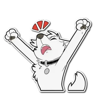 😫 wolf, cartoon, dier, wit, rekken telegram sticker