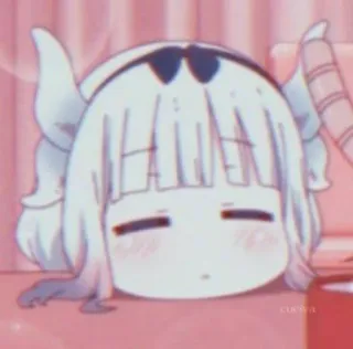 🎀 Kanna Kamui Miss Kobayashi's Dragon Maid 动漫, 龙, 可爱, 康娜卡姆依, Q版, 卡哇伊, 困 telegram sticker