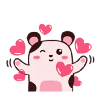 ❤️ animal, kawaii, mignon, ours, coeur, amour, clin d'oeil whatsapp sticker