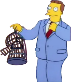 👔 Lionel Hutz The Simpsons адвокат, клетка, мультфильм, симпсоны, юрист telegram sticker