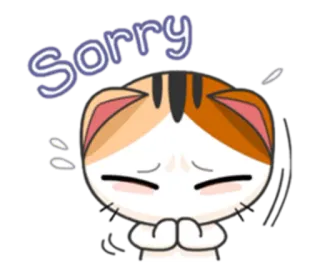 🙏 Sorry 猫, ごめん, 謝罪, 可愛い, 漫画, ステッカー, 後悔 telegram sticker