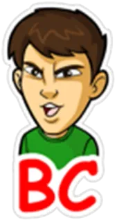 😖 BC cartone animato, testa, avatar, persona, BC telegram sticker