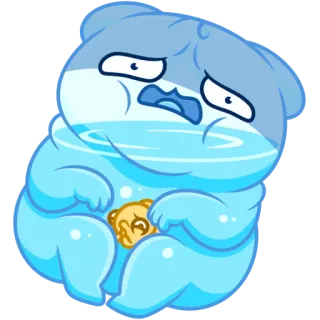 😨 만화, 곰, 귀여운, 슬픈, 파란색, 감정적인 telegram sticker