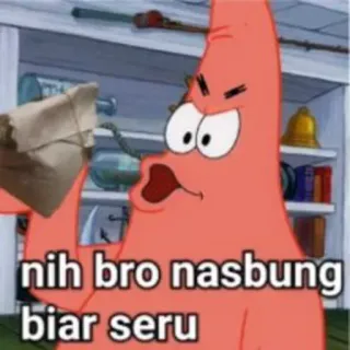 ➖ Patrick Star Spongebob Squarepants nih bro nasbung biar seru Patrick, Bintang, Spongebob, Nasbung, Seru whatsapp sticker