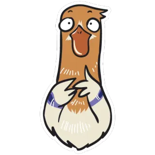 😮 bebek, kartun, hewan, lucu, stiker, konyol telegram sticker