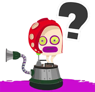 ❓ вопросительный знак, робот, мультфильм, щупальце whatsapp sticker