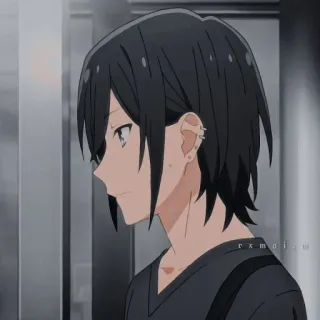 🖤 动漫, 漫画, 黑发, 耳环, 男性 telegram sticker
