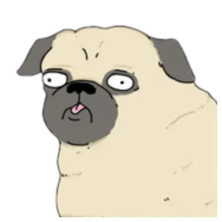 🙃 pug, cachorro, desenho animado, animal, animal de estimação telegram sticker