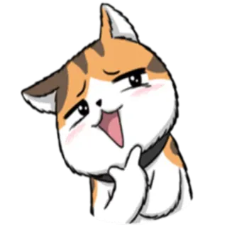 😌 кот, думающий, любопытный, выражение, животное, стикер telegram sticker