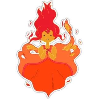 🔥 Flame Princess Adventure Time cartoon, sticker, character, fire, animated telegram sticker