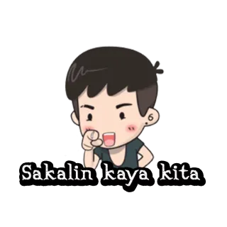 😒 Sakalin kaya kita desenho animado, expressão, aborrecimento, filipino whatsapp sticker