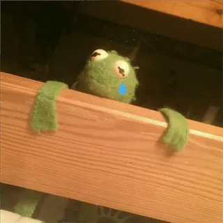 🐸 Kermit Kermit, Muppets, triste, chorar, fantoche whatsapp sticker