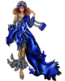 💙 Mode, Kleid, blaues Kleid, Frau, Stil, Kunstwerk, Illustration telegram sticker