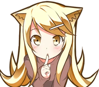 ☝ Anime, Katzenmädchen, Psst, Süß, Charakter telegram sticker