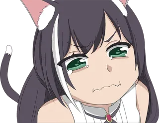 🥺 anime, cat girl, crying, sad telegram sticker