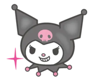 😏 Kuromi kuromi, sanrio, cartoon, anime, schattig telegram sticker