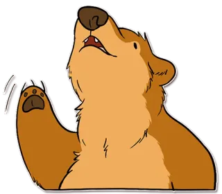 🖐 熊, 卡通, 挥手, 动物, 哺乳动物 telegram sticker