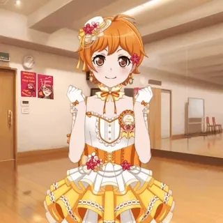 ❤️ Anime, Fille, Idole, Mignon, Cheveux Orange, Robe telegram sticker